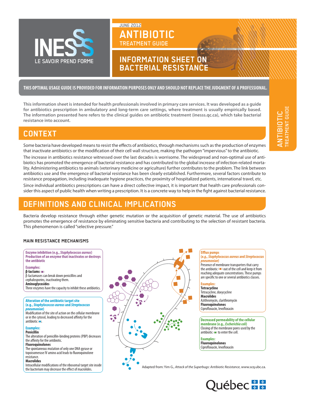 Antibiotic Treatment Guide Information Sheet on Bacterial Resistance