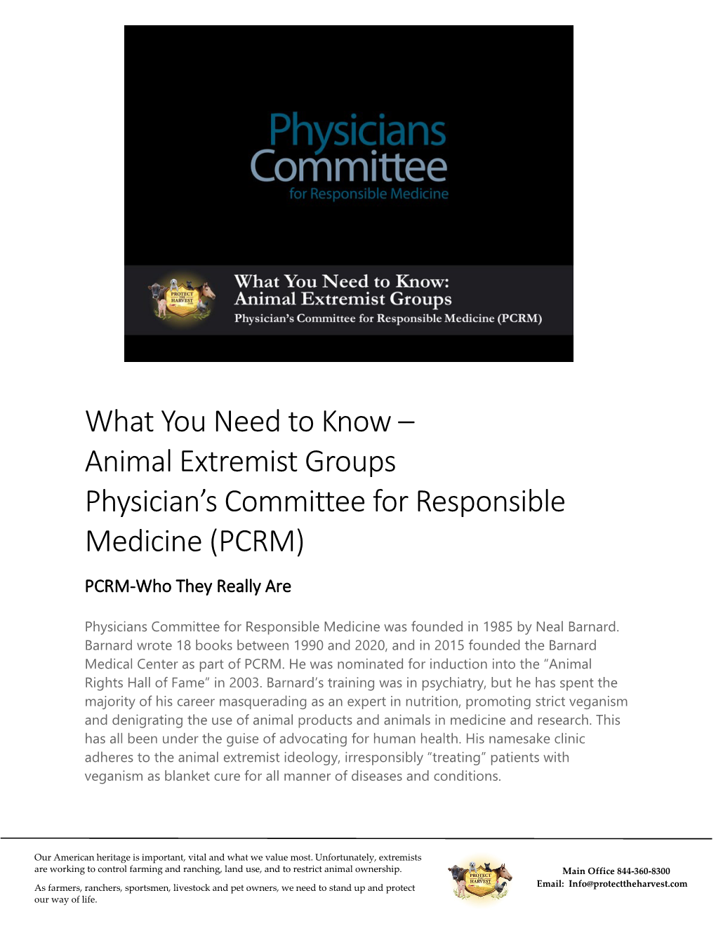 PCRM) PCRM-Who They Really Are