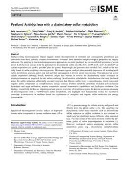 Peatland Acidobacteria with a Dissimilatory Sulfur Metabolism