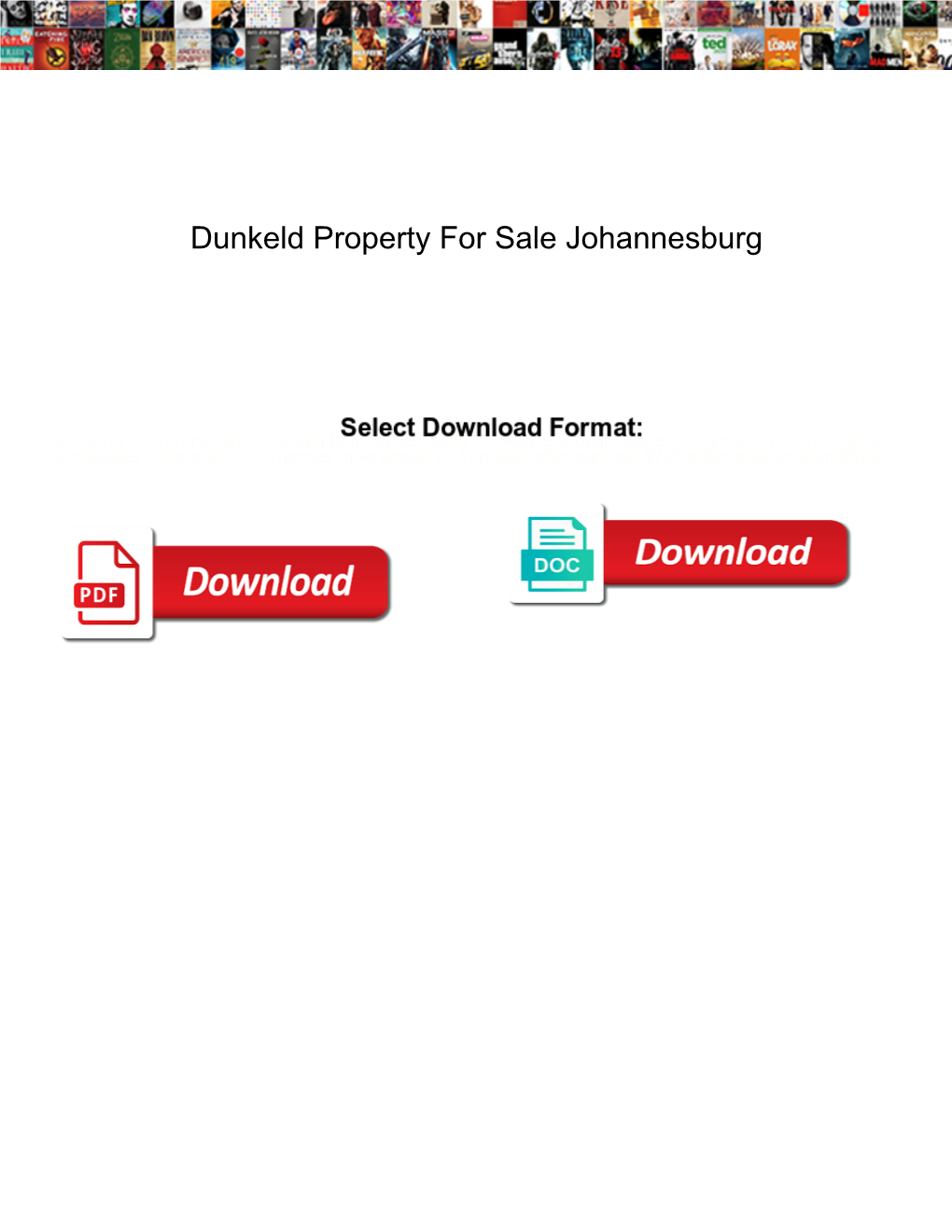 Dunkeld Property for Sale Johannesburg