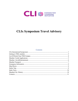 Clix Symposium Travel Advisory