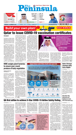 Qatar to Issue COVID-19 Vaccination Certificates
