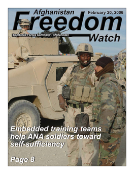 Embedded Training Teams Help ANA Soldiers Toward Self-Sufficiency