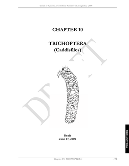 CHAPTER 10 TRICHOPTERA (Caddisflies)