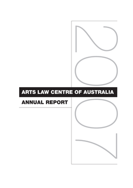 Arts Law Centre of Australia Law Arts Annual Report