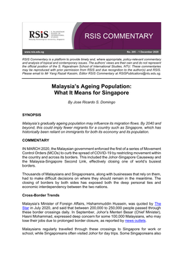 Malaysia's Ageing Population