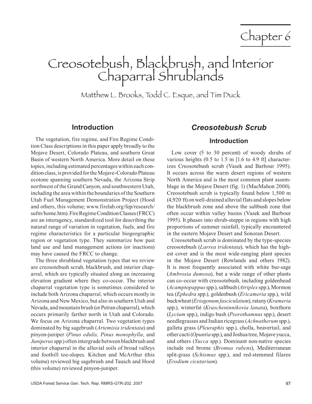 Fire Ecology and Management of the Major Ecosystems of Southern Utah