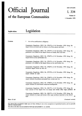 Of the European Communities 1 December 1978