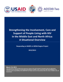 Strengthening the Involvement, Care and Support of People Living with HIV in the Middle East and North Africa: a Situational Overview