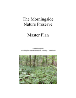 The Morningside Nature Preserve Master Plan