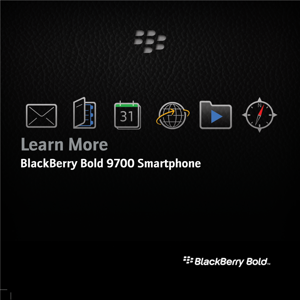 Blackberry Bold 9700 Smartphone MAT-26531-001 Rev