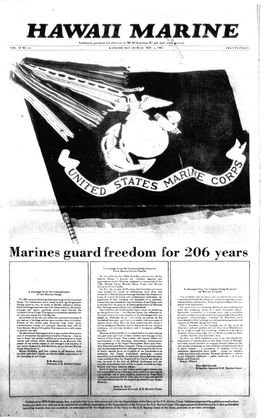 Marines Guard Freedom for 206 Years
