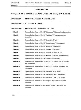 Nisga'a Appendix D Fee Simple Lands Outside Nisga'a Lands