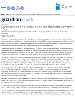 Van Persie's Double Fires Manchester United Past Wigan