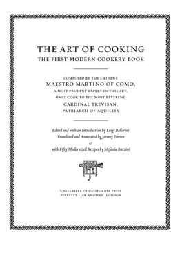 The Art of Cooking: the First Modern Cookery Book