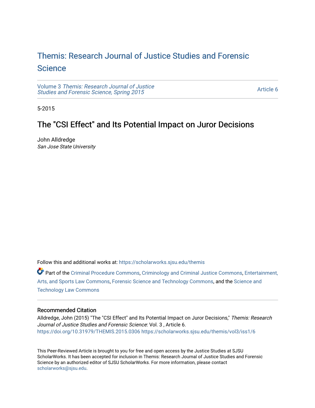 CSI Effect" and Its Potential Impact on Juror Decisions