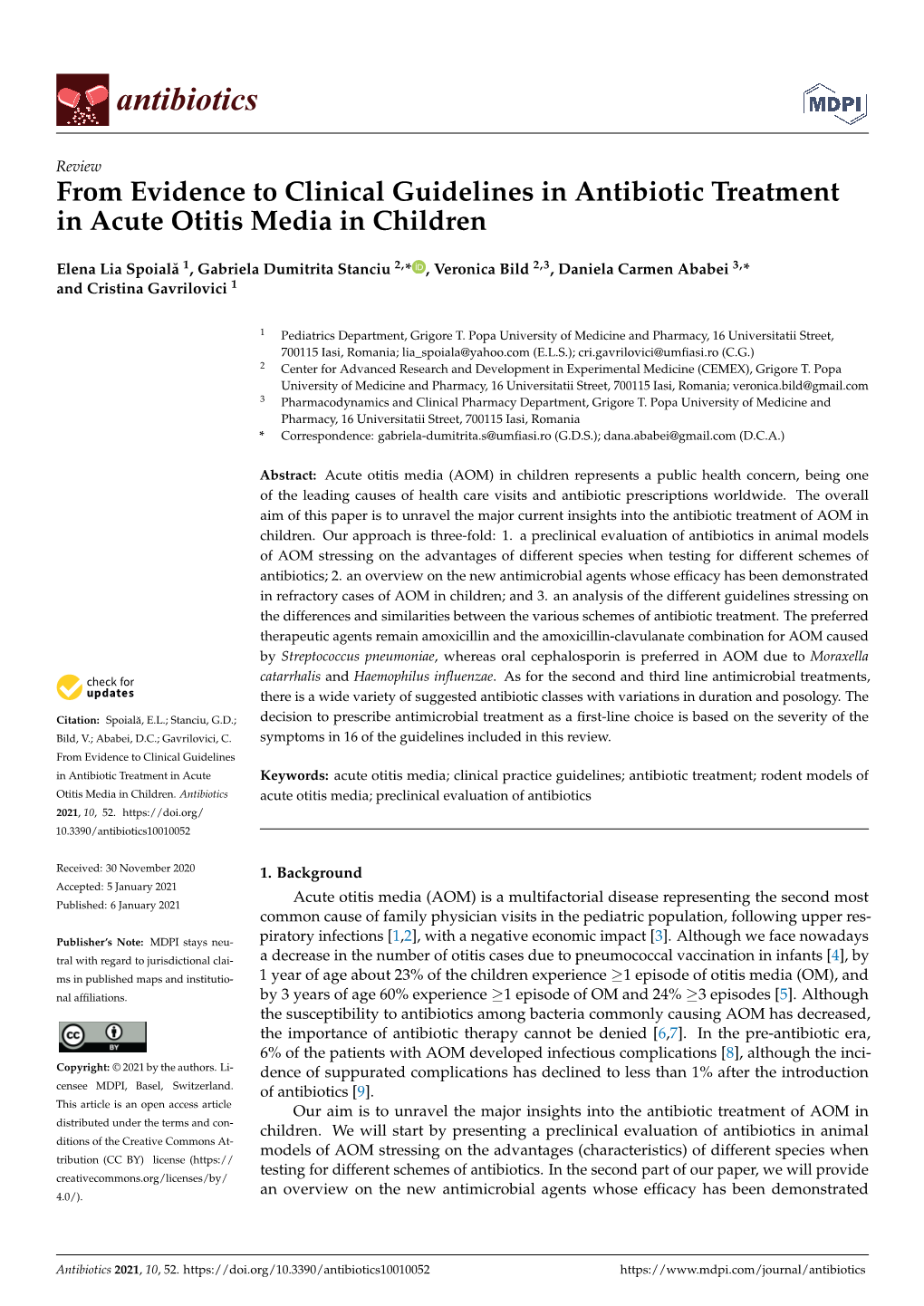 From Evidence to Clinical Guidelines in Antibiotic Treatment in Acute Otitis Media in Children