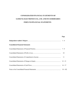 Consolidated Financial Statements of Samsung Electronics Co., Ltd