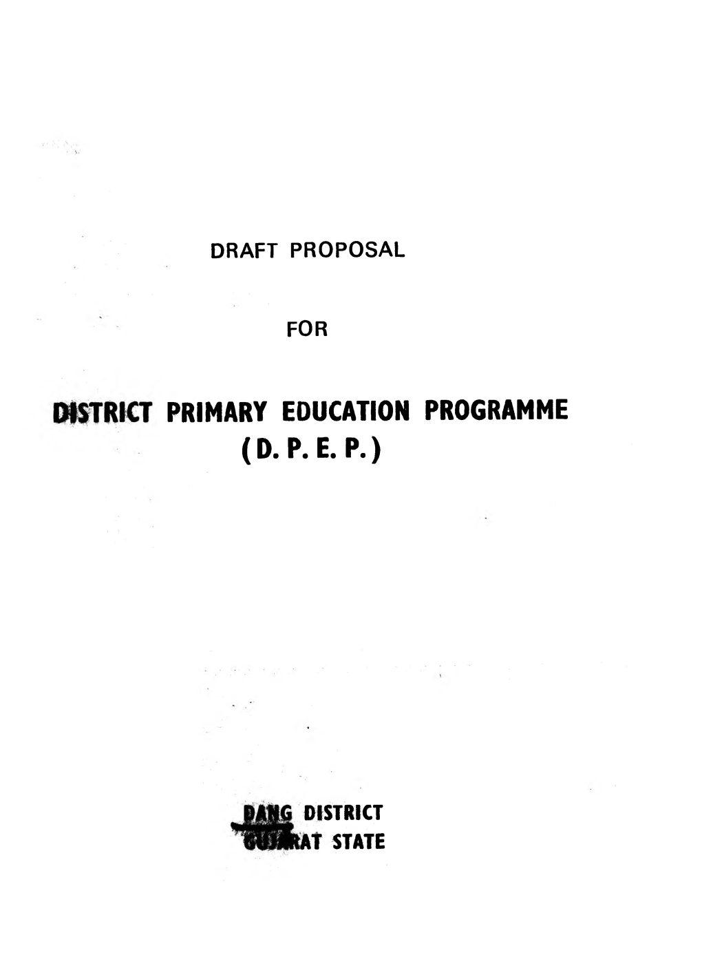 Primary Education Programme (Dpep)