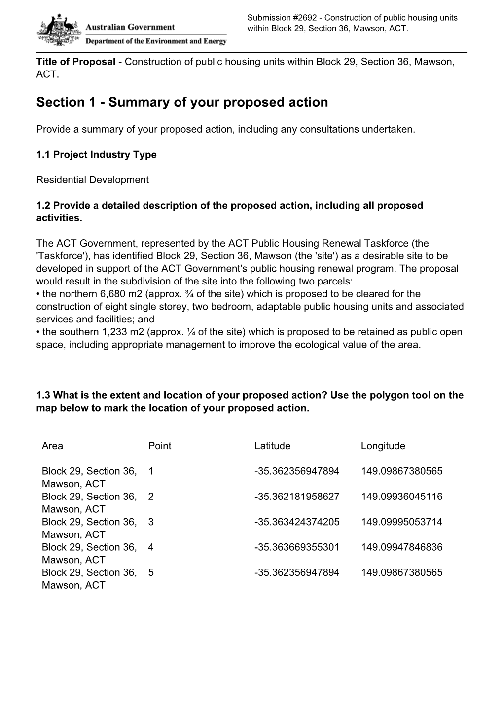 EPBC Act Referral