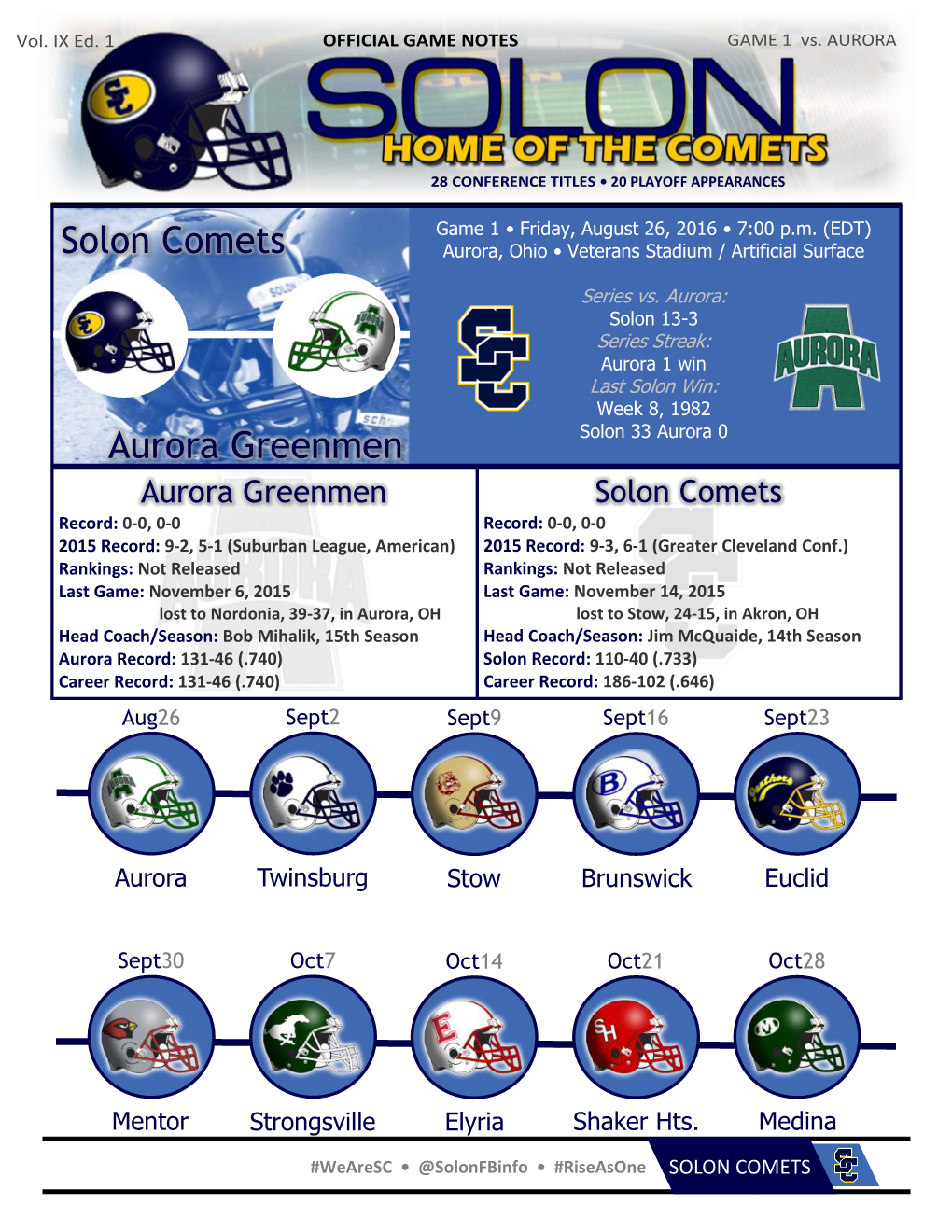 Solon Comets Aurora Greenmen