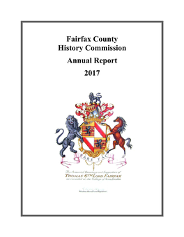 Fairfax County History Commission 2017 Annual Report
