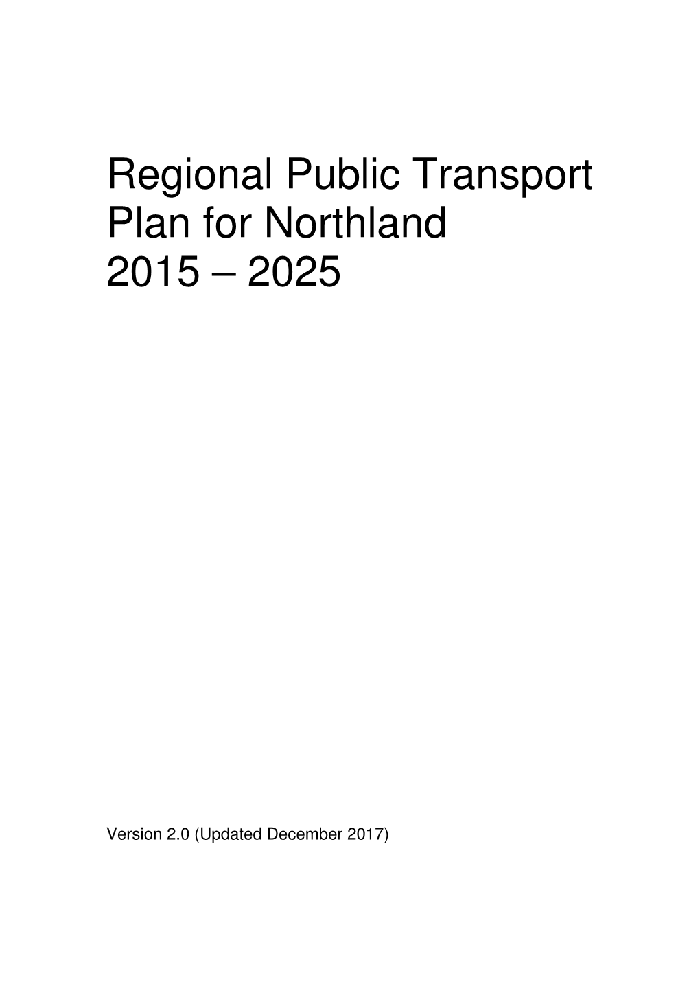 Regional Public Transport Plan 2015