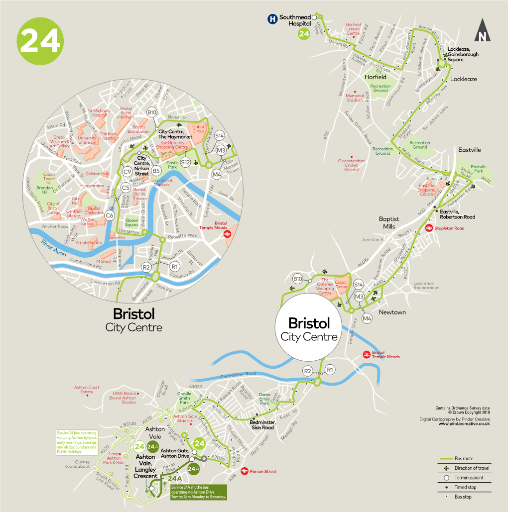 Bristol Bristol T a C 2 ©P1ndar B H S M Central 3 College L Eastville, Cathedral O I T E H F M Library F M T S