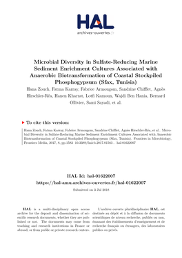 Microbial Diversity in Sulfate-Reducing Marine Sediment