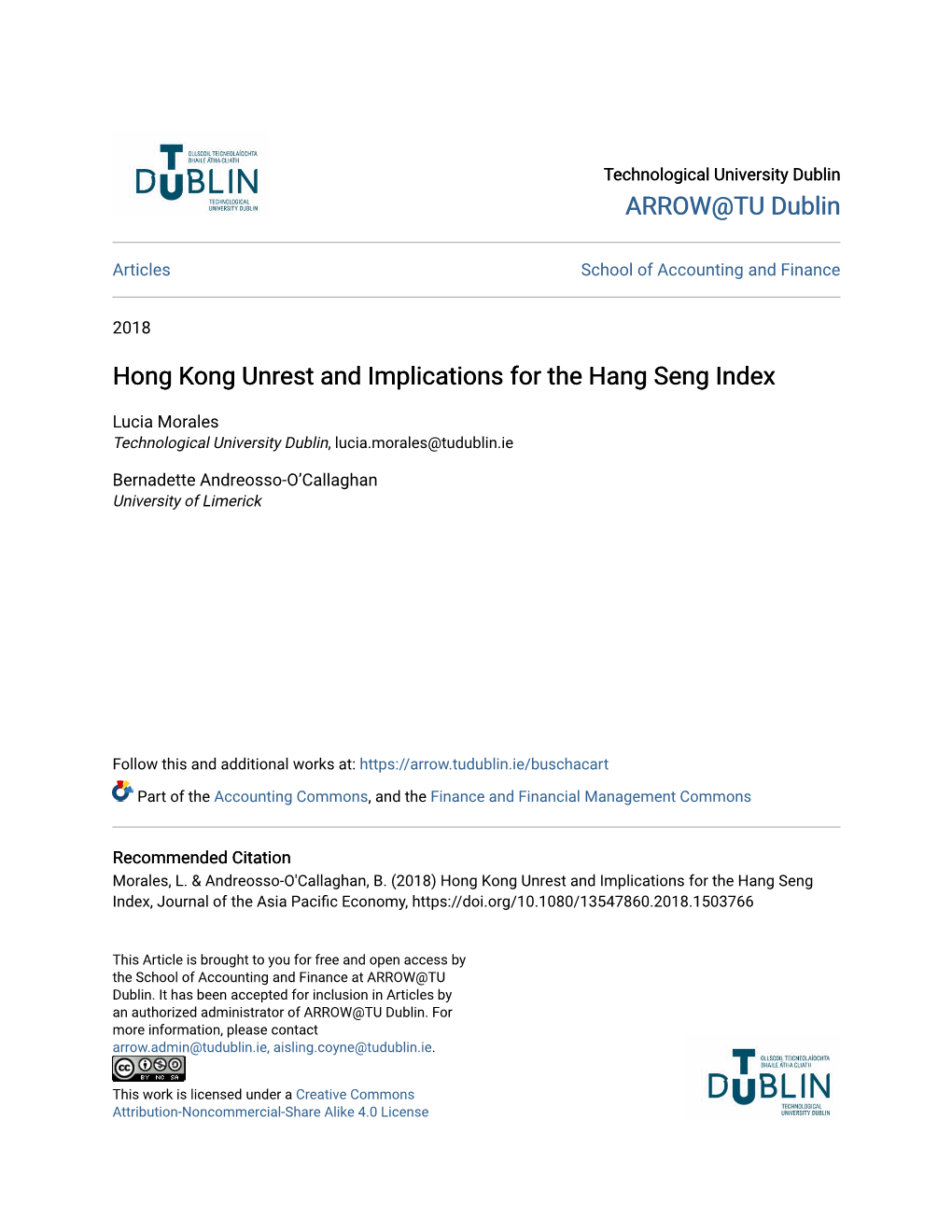 Hong Kong Unrest and Implications for the Hang Seng Index