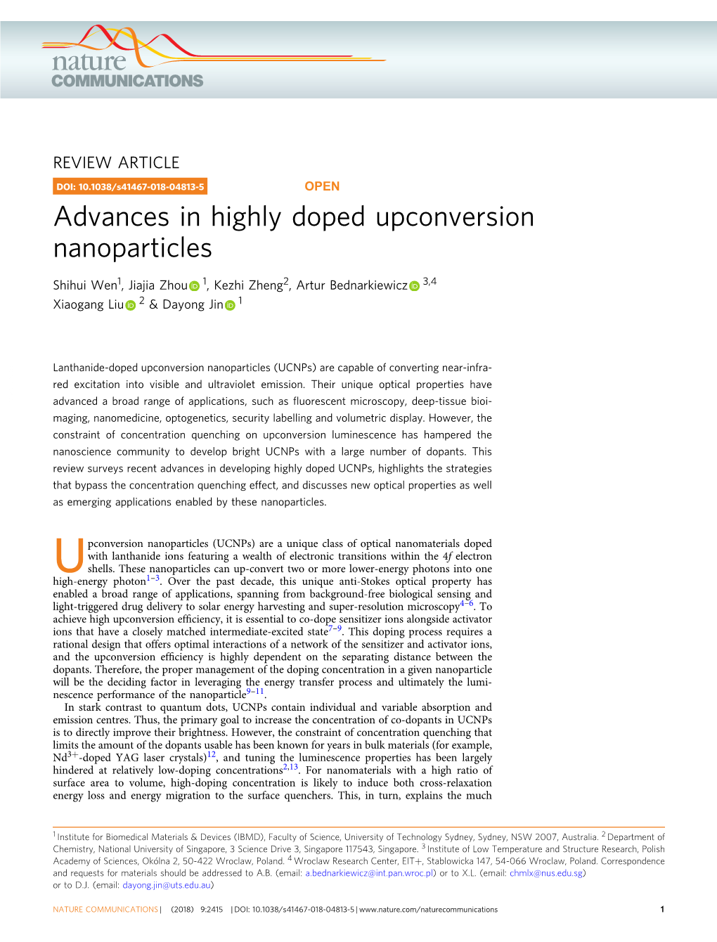 Advances in Highly Doped Upconversion Nanoparticles