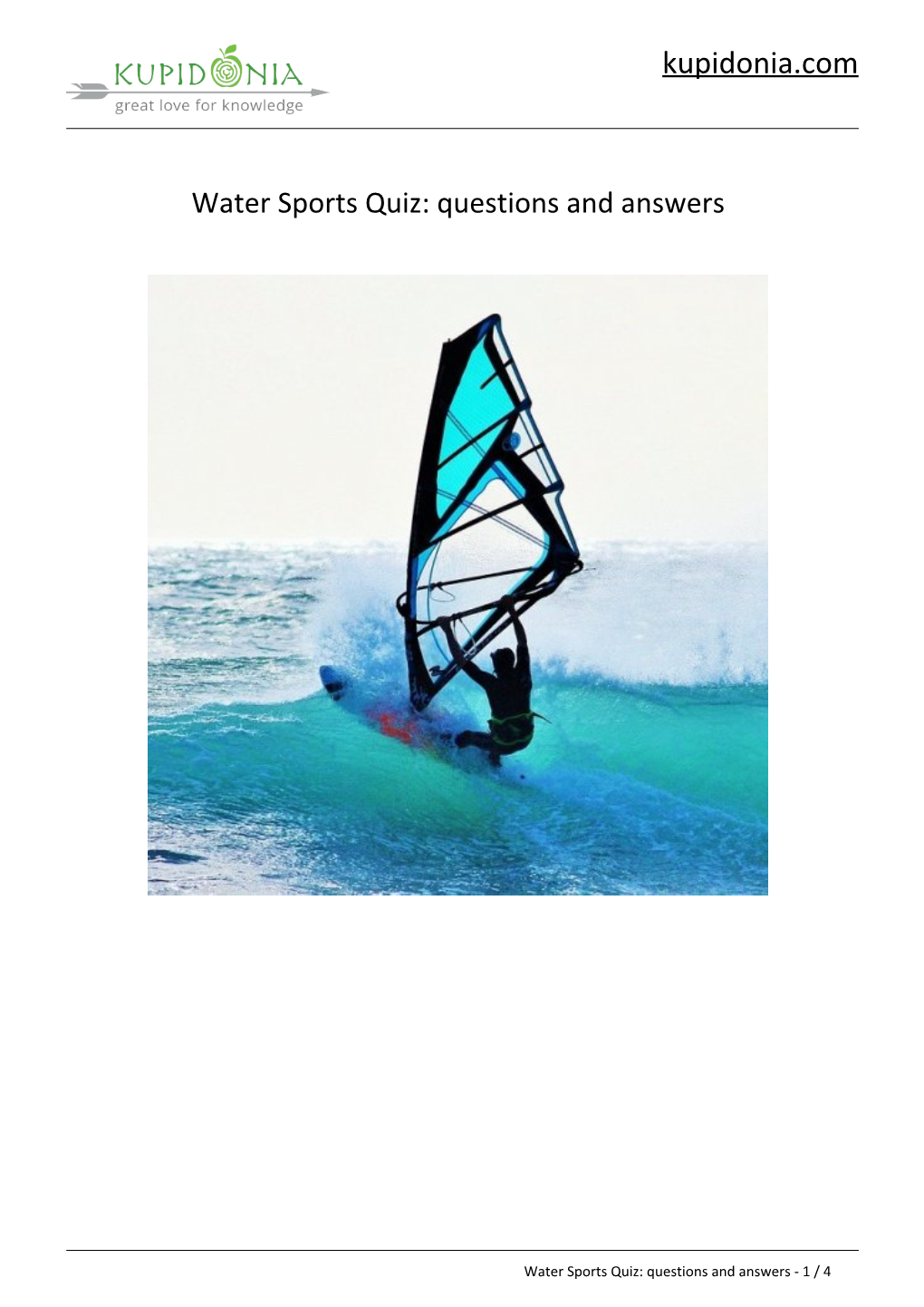 Water Sports Quiz: Questions and Answers