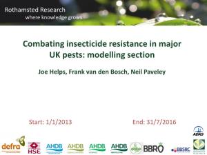 Combating Insecticide Resistance in Major UK Pests: Modelling Section