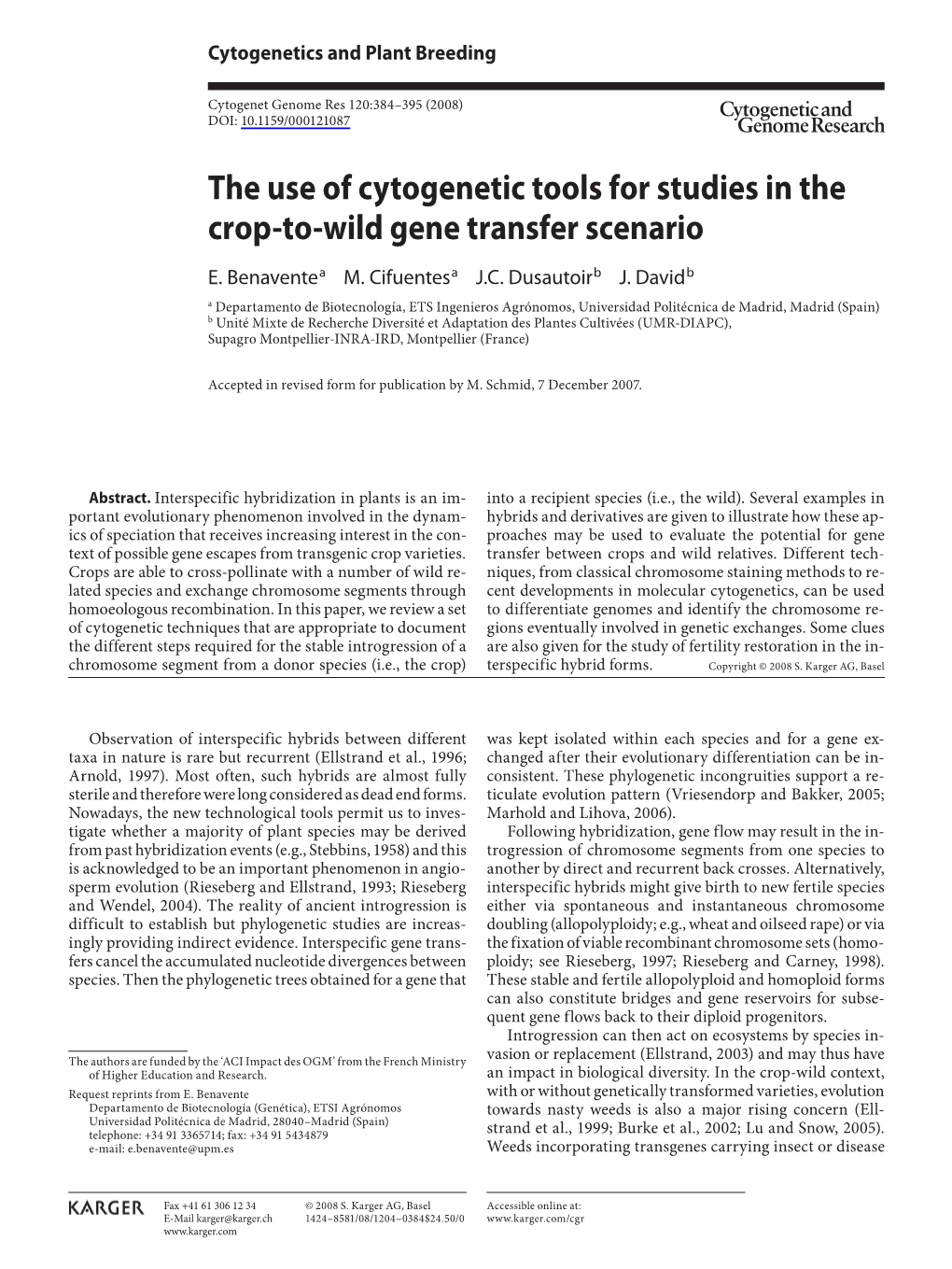 The Use of Cytogenetic Tools for Studies in the Crop-To-Wild Gene Transfer Scenario