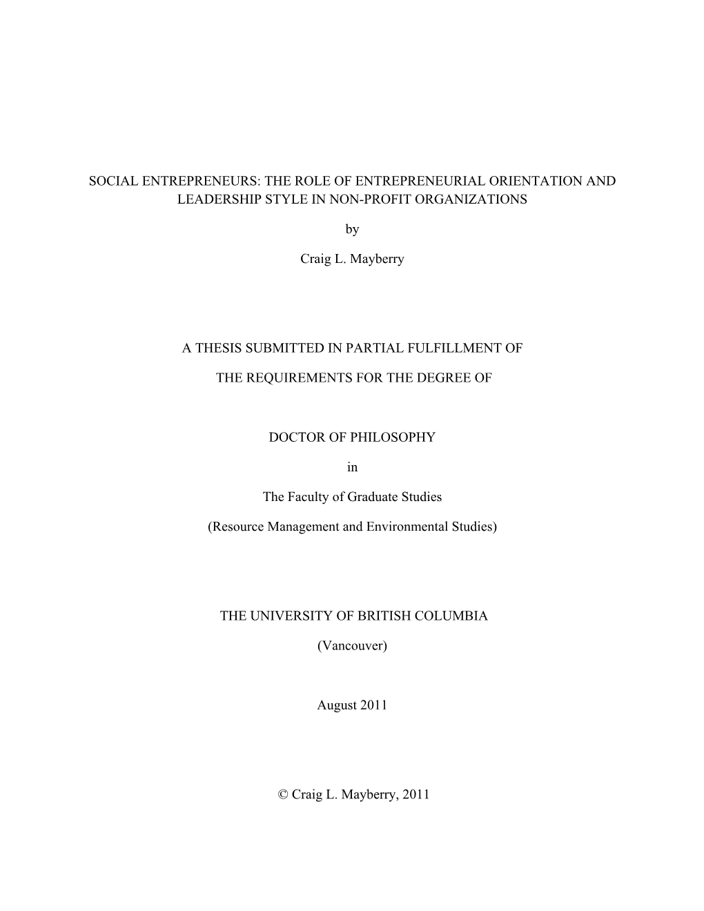 The Role of Entrepreneurial Orientation and Leadership Style in Non-Profit Organizations