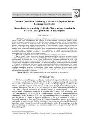 Common Ground for Positioning: a Discourse Analysis on Second Language Socialization