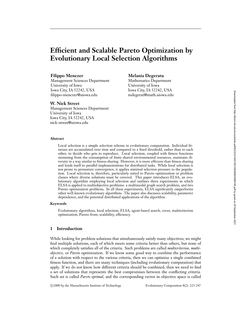 Efficient and Scalable Pareto Optimization by Evolutionary Local