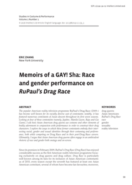 Sha: Race and Gender Performance on Rupaul's Drag Race