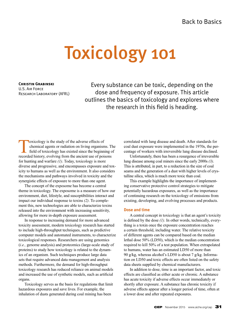 Toxicology 101