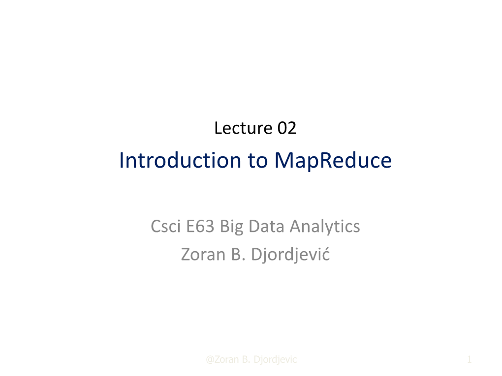 Introduction to Mapreduce