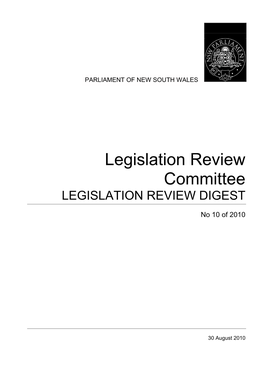 2010.10 Legislation Review Digest