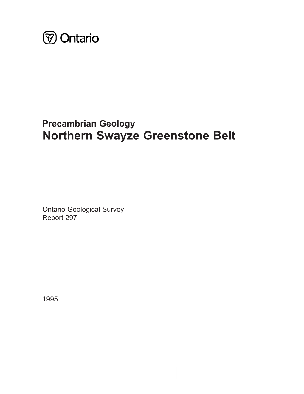 Precambrian Geology, Northern Swayze Greenstone Belt