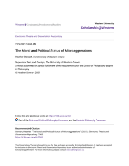The Moral and Political Status of Microaggressions