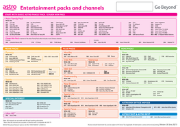 Entertainment Packs and Channels