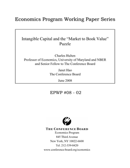 Intangible Capital and the "Market to Book Value"