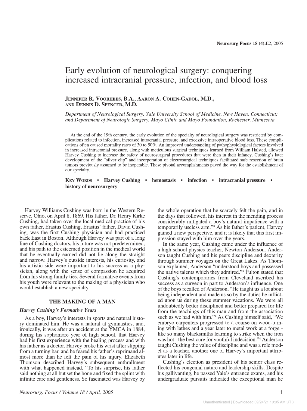 Early Evolution of Neurological Surgery: Conquering Increased Intracranial Pressure, Infection, and Blood Loss
