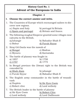 Advent of the Europeans to India