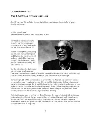 Ray Charles, a Genius with Grit