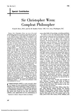 Sir Christopher Wren: Compleat Philosopher Frank B