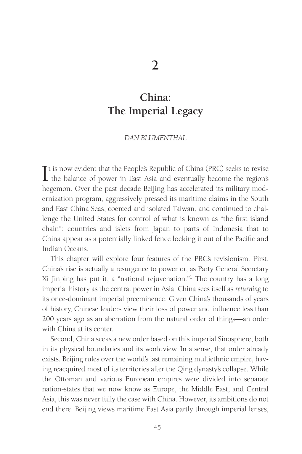 China: the Imperial Legacy